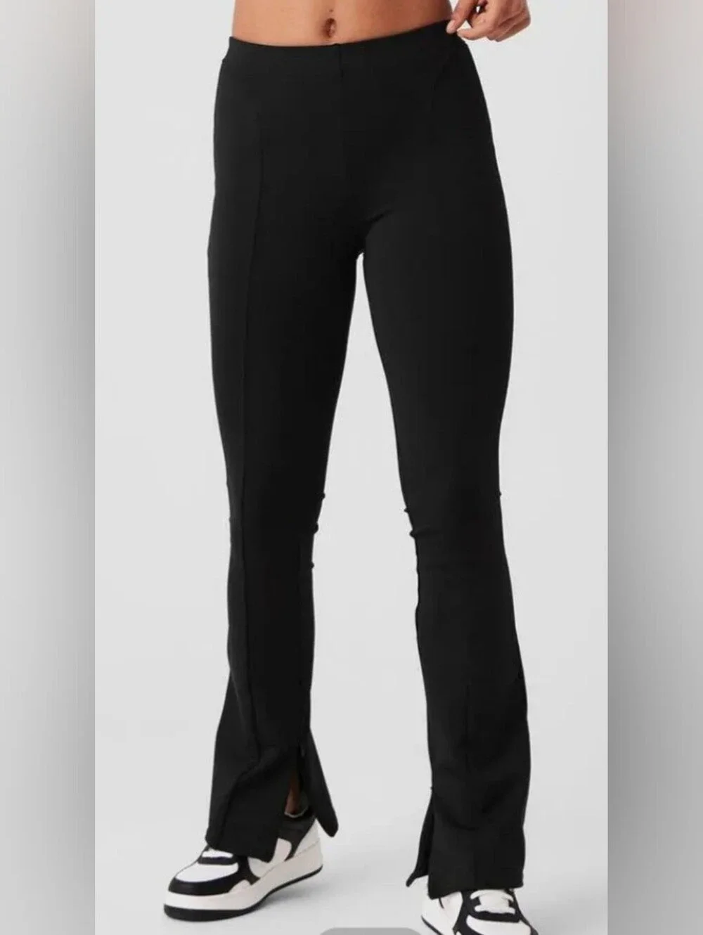 ALO Yoga Zip-It Flare Leggings High-Waist In Black Size Small